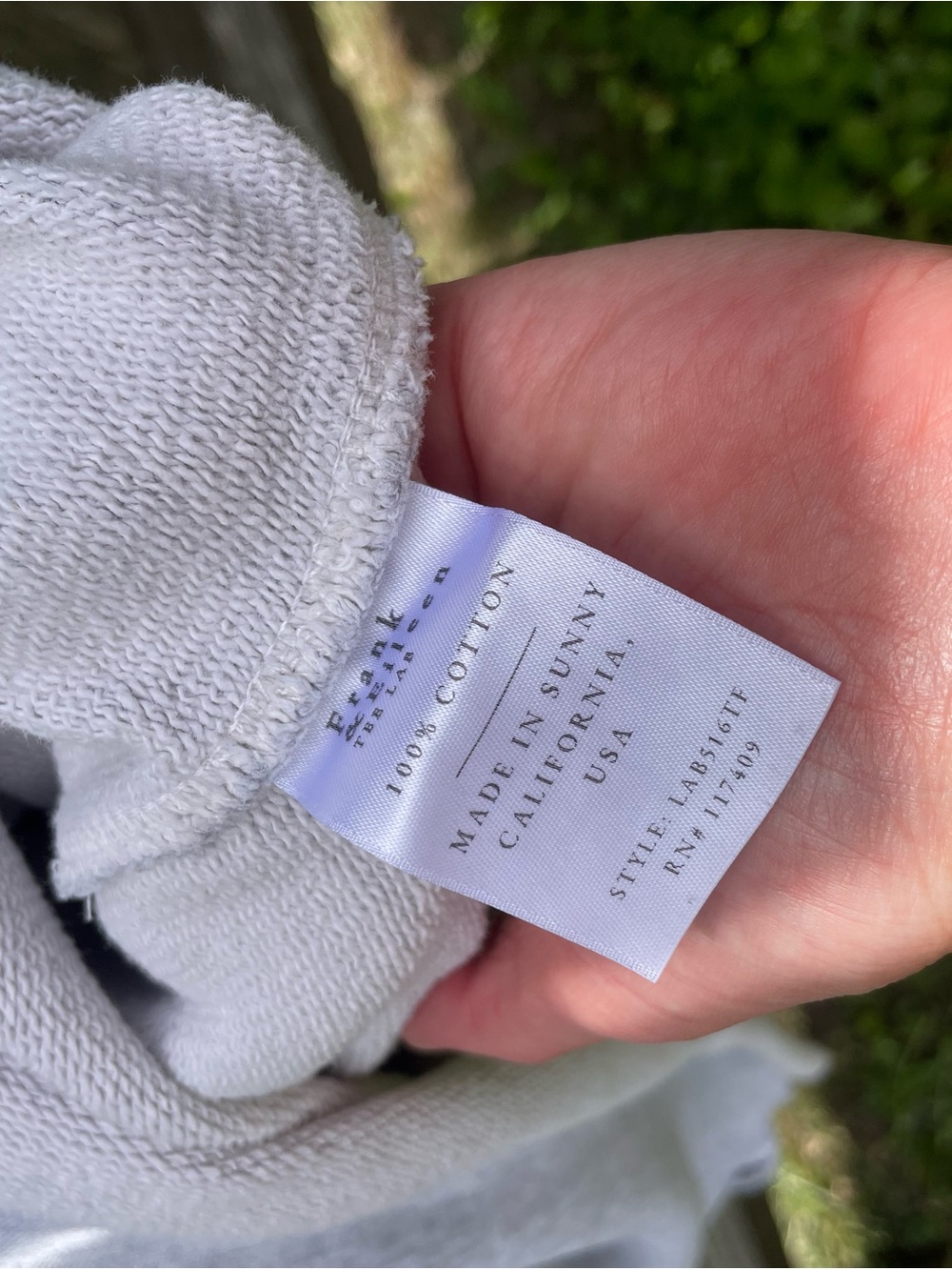 Frank & Eileen Pale Gray Crewneck with Subtle Distress - Picture 3 of 3